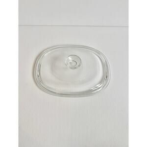 PYREX F12-C A Clear Oval Glass Lid Only Corning Ware 9x7 Inch No Chips Or Cracks